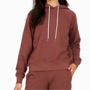 MATE the Label Organic Terry Raglan Hoodie in Plum - XS
